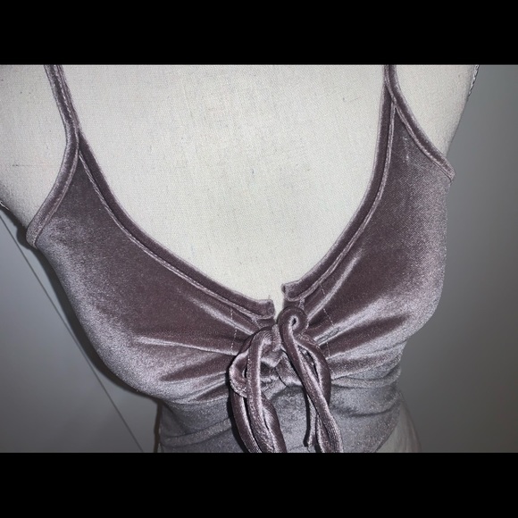 Velvet Grey Crop Top - Picture 4 of 6
